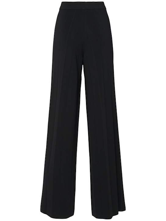 Max Mara: Lama viscose crepe wide pants - women_0 | Luisa Via Roma