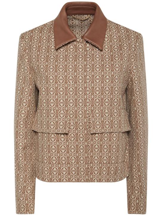 Max Mara: Viborg double jacquard cotton jacket - women_0 | Luisa Via Roma