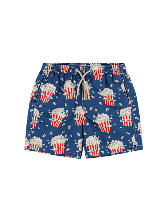 Mc2 Saint Barth: Popcorn print nylon swim shorts - kids-boys_0 | Luisa Via Roma