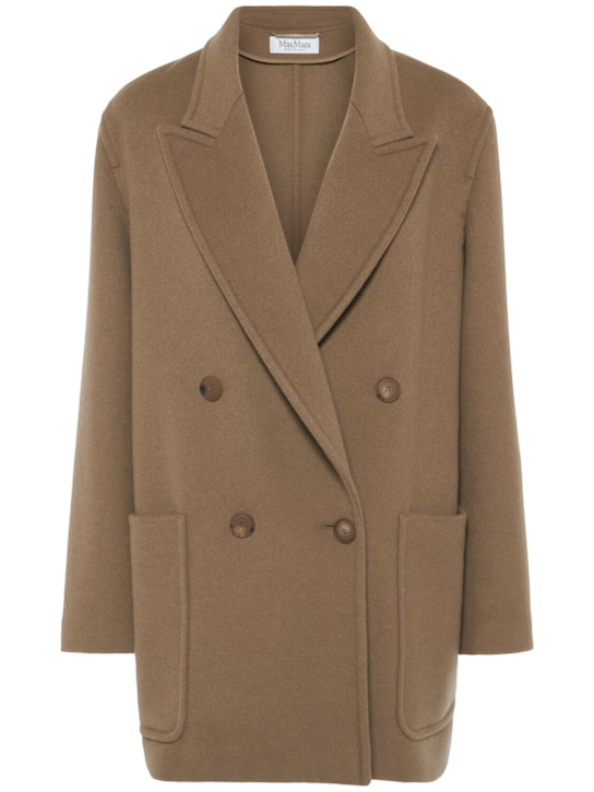 Max Mara: Deletta wool blend short coat - women_0 | Luisa Via Roma