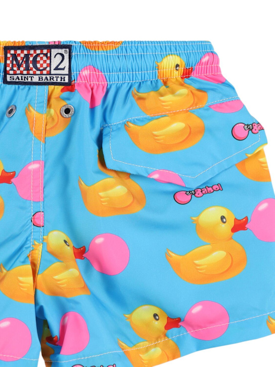 Mc2 Saint Barth: Big Babol ducky print swim shorts - Blue/Yellow - kids-boys_2 | Luisa Via Roma