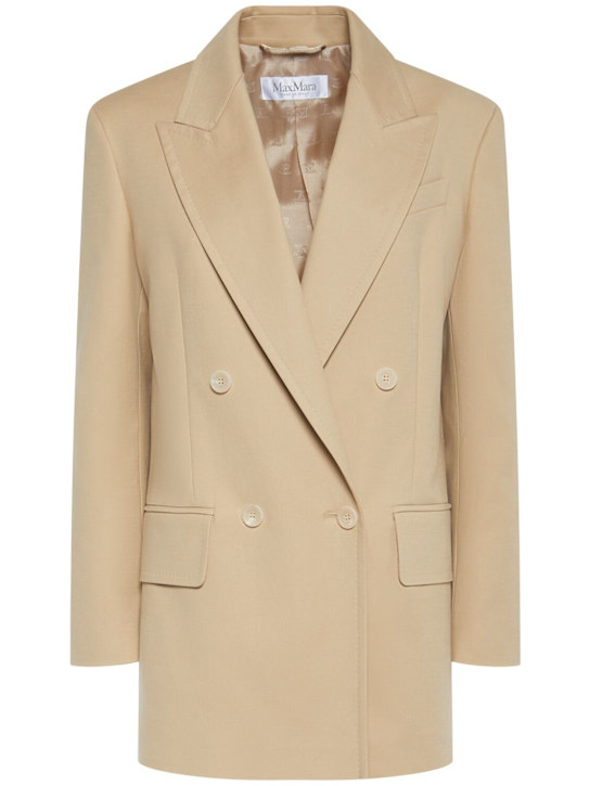 Max Mara: Suez double cotton blend blazer - women_0 | Luisa Via Roma