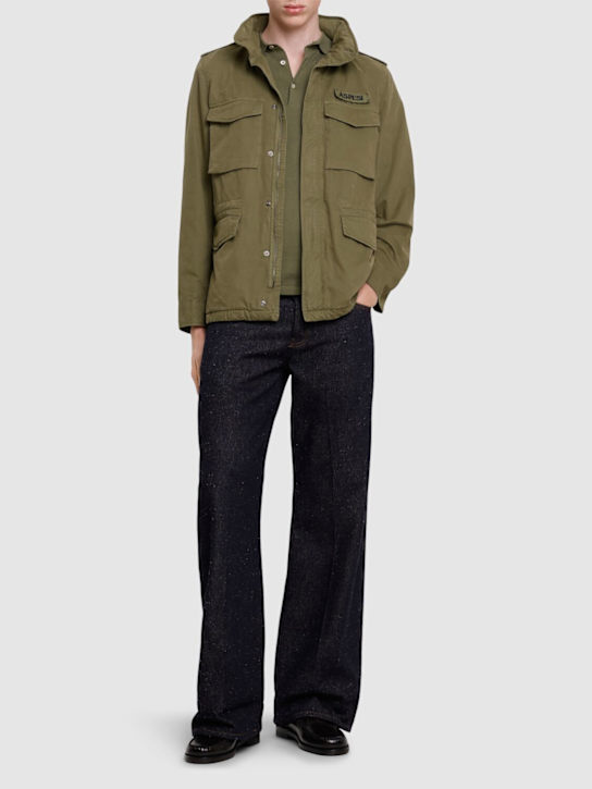 ASPESI: Unlined cotton gabardine filed jacket - Military Green - men_1 | Luisa Via Roma
