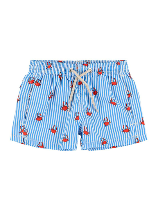 Mc2 Saint Barth: Bañador de short de nylon con estampado - kids-boys_0 | Luisa Via Roma