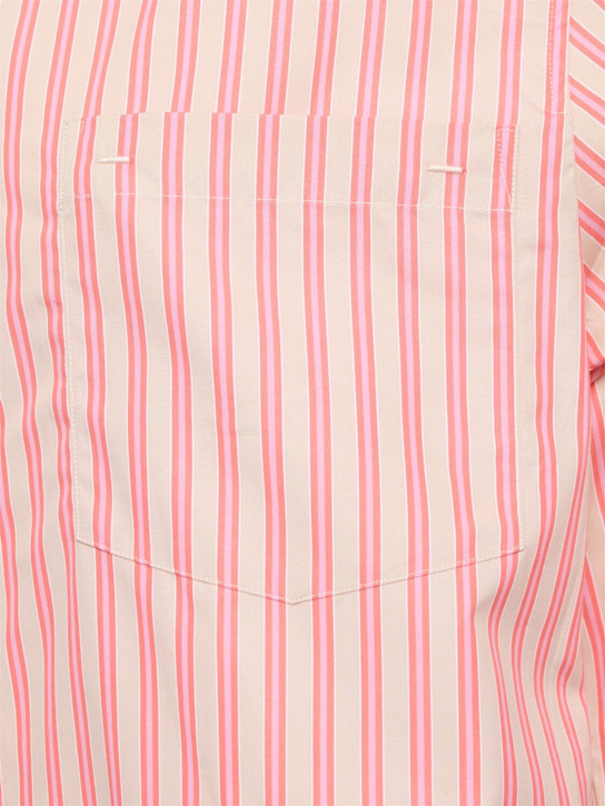 Matteau: Classic striped cotton poplin shirt - White/Pink - women_4 | Luisa Via Roma