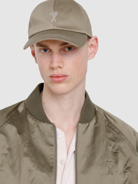 AMI Paris: ADC cotton hat - Beige/Blue - men_1 | Luisa Via Roma