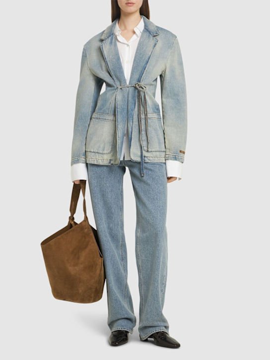 MSGM: Blazer de denim de algodón - women_1 | Luisa Via Roma