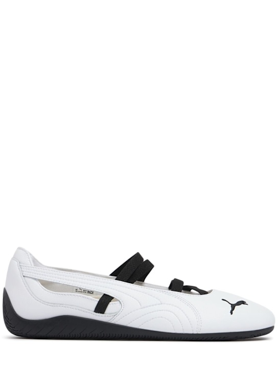 PUMA: Speedcat leather ballerina flats - White - women_0 | Luisa Via Roma