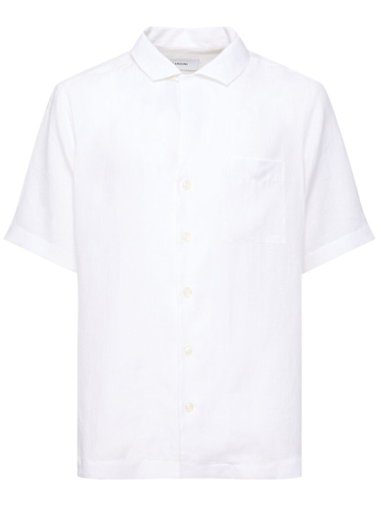 Lardini: Linen short sleeves shirt - men_0 | Luisa Via Roma