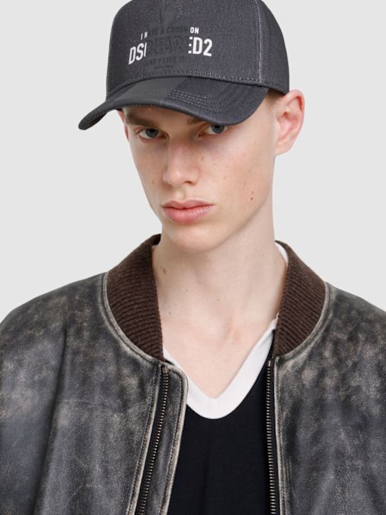 Dsquared2: Cotton logo hat - Black - men_1 | Luisa Via Roma