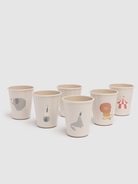 Liewood: Set of 6 Circus printed silicone cups - Multicolor - kids-boys_1 | Luisa Via Roma