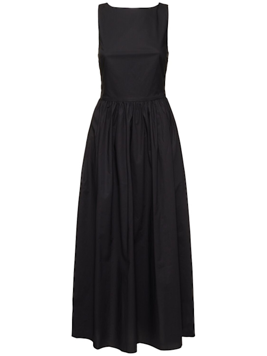 Matteau: Tie-back cotton poplin midi dress - women_0 | Luisa Via Roma