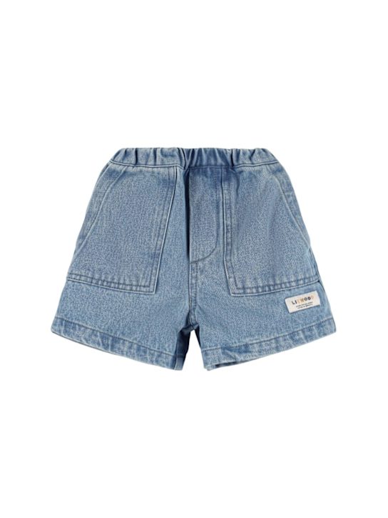 Liewood: Stretch cotton denim shorts - Blue - kids-boys_0 | Luisa Via Roma