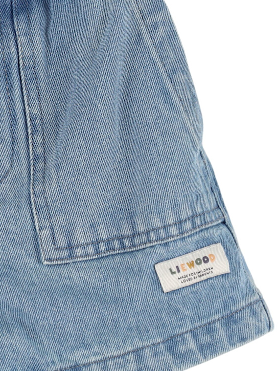 Liewood: Stretch cotton denim shorts - Blue - kids-boys_1 | Luisa Via Roma