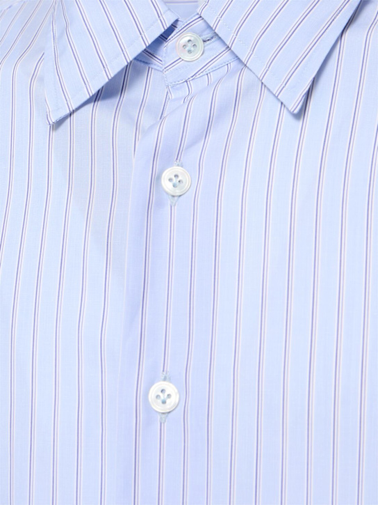 Lardini: Cotton poplin shirt - Blue - men_4 | Luisa Via Roma