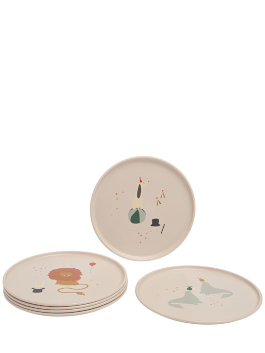 Liewood: Set of 6 Circus printed silicone plates - kids-girls_0 | Luisa Via Roma