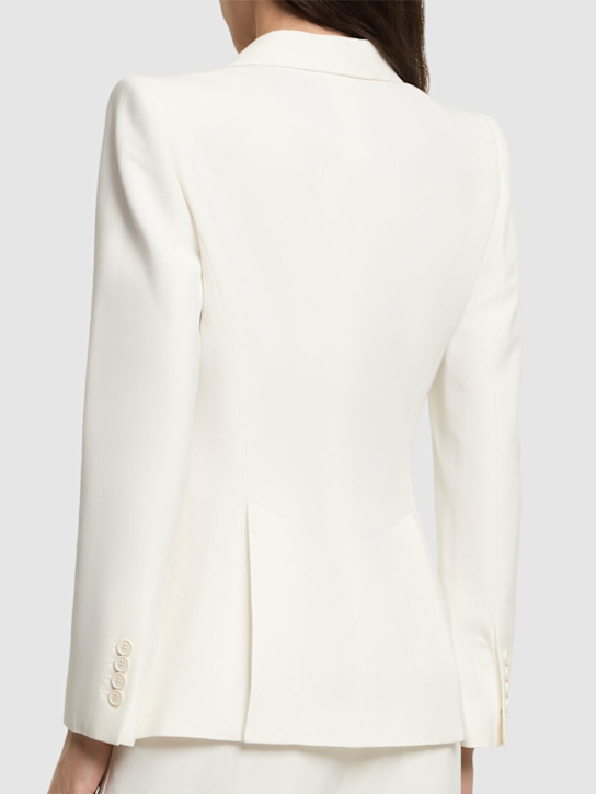 McQueen: Viscose blend crepe one button blazer - Light Ivory - women_2 | Luisa Via Roma
