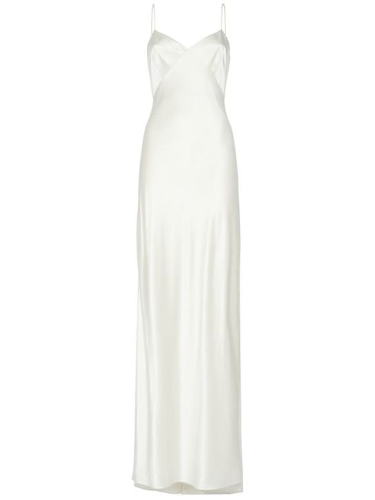 Max Mara: Selce satin long dress - women_0 | Luisa Via Roma