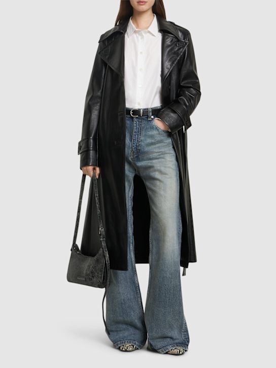 Oliv belted long trench coat - Thumbnail 2