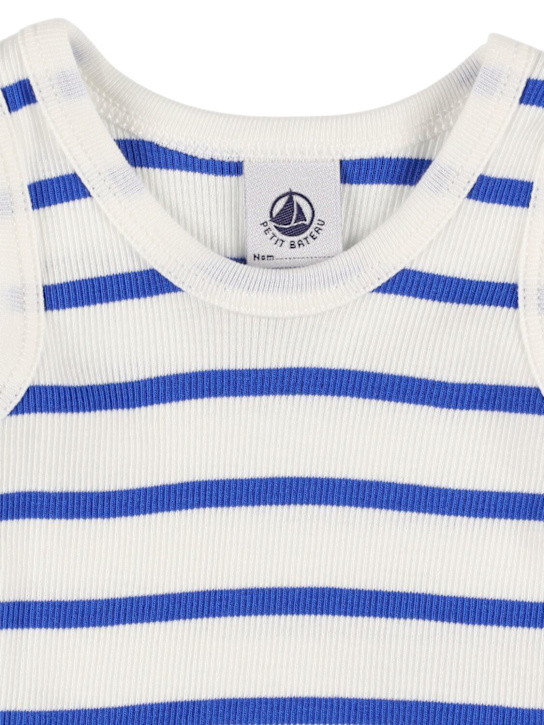Petit Bateau: Set di 2 body in jersey di cotone a righe - Rosso/Blu - kids-boys_1 | Luisa Via Roma