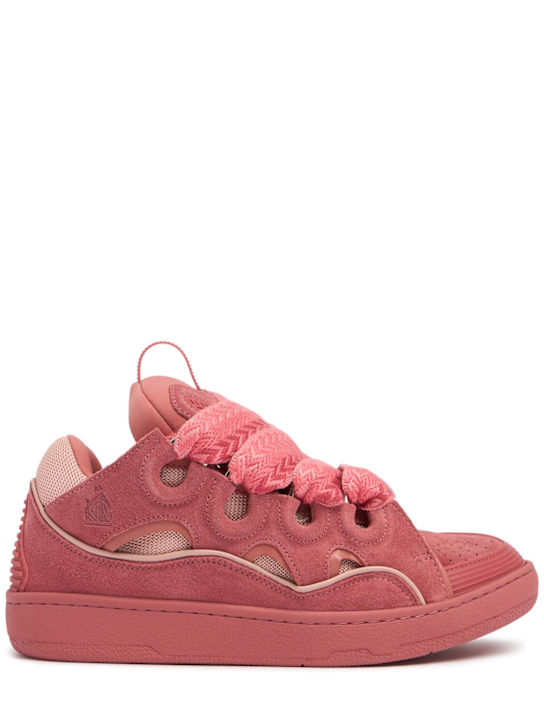Lanvin: Sneakers Curb in camoscio e mesh - Rosa - women_0 | Luisa Via Roma