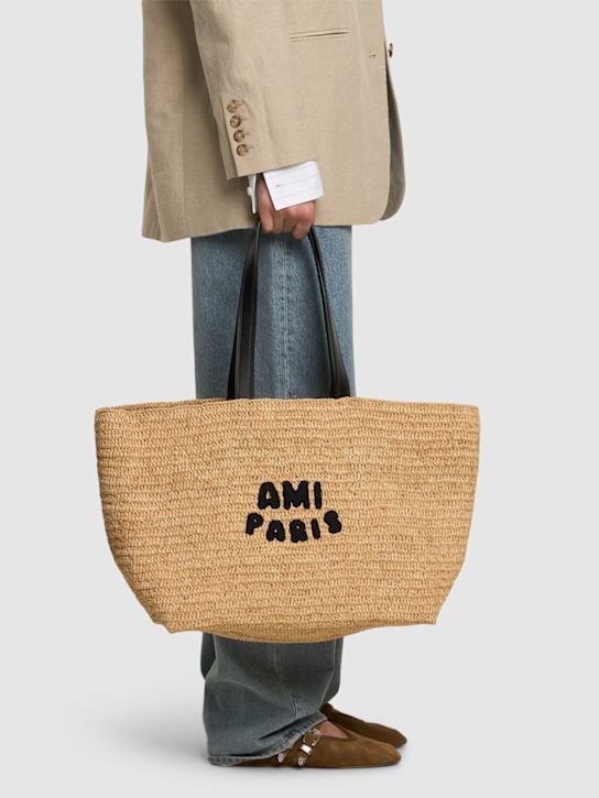 AMI Paris: Ami Paris raffia tote bag - women_1 | Luisa Via Roma