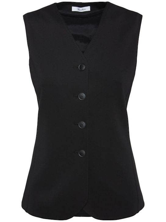 Max Mara: Fornovo viscose blend jersey vest - Black - women_0 | Luisa Via Roma