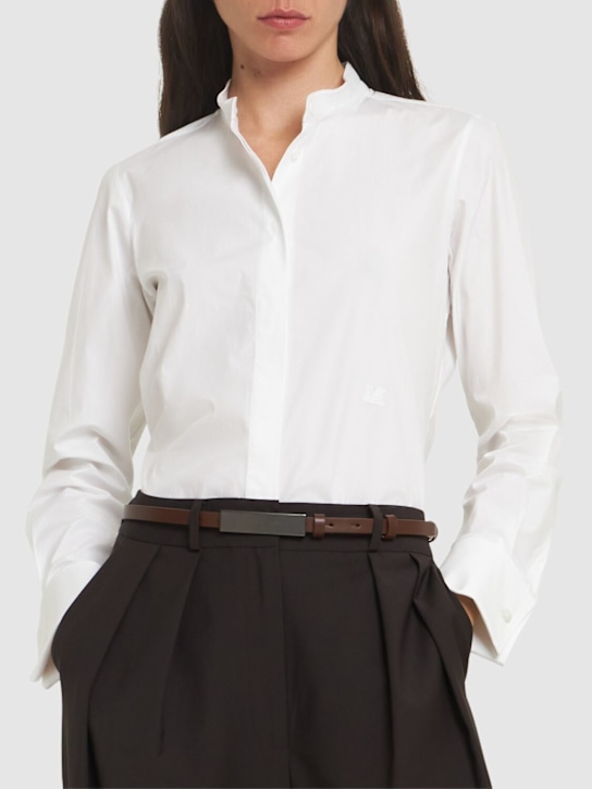 Max Mara: NewPlate 15 leather belt - Noce - women_1 | Luisa Via Roma