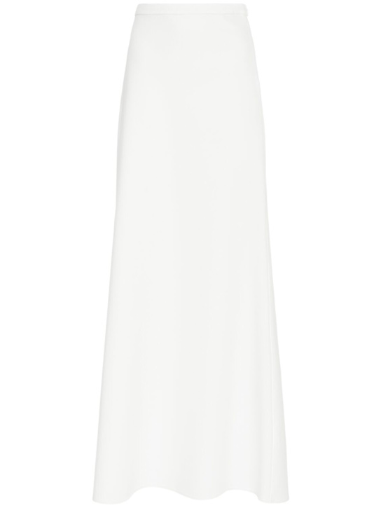 Max Mara: Vernice viscose blend jersey long skirt - White - women_0 | Luisa Via Roma