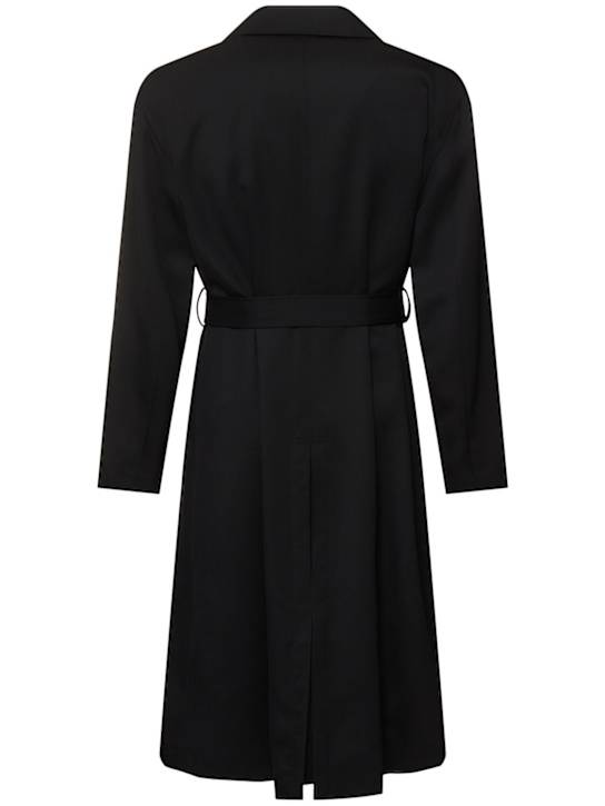 Lardini: Wool trench coat - Black - men_4 | Luisa Via Roma