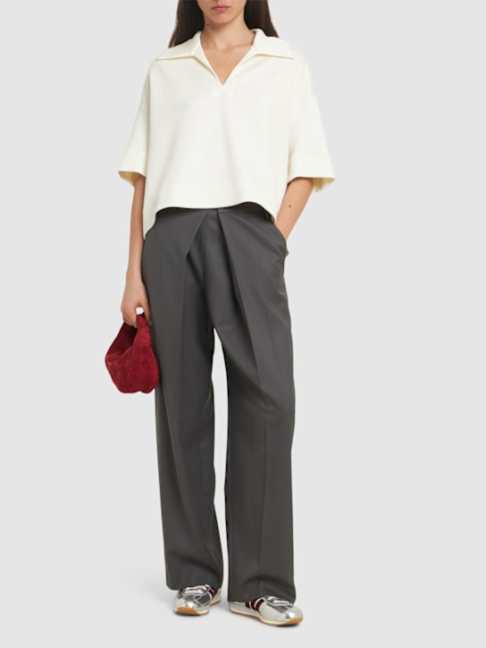 LOW CLASSIC: Wool blend wide pants - women_1 | Luisa Via Roma