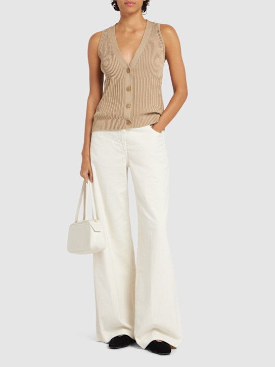 Max Mara: Bimba knitted cotton blend vest - women_1 | Luisa Via Roma