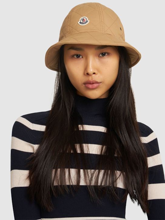 Moncler: Cotton blend bucket hat - women_1 | Luisa Via Roma