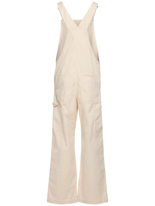 Moncler: Cotton blend gabardine overalls - White - men_3 | Luisa Via Roma