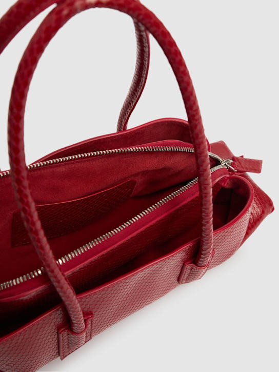The Attico: Small La Passeggiata python print bag - Red - women_5 | Luisa Via Roma