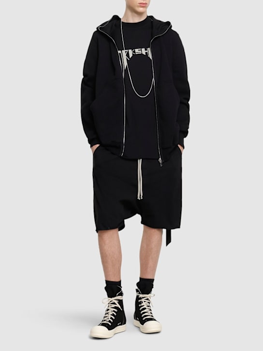 Rick Owens DRKSHDW: Drawstring pods shorts - Black - men_1 | Luisa Via Roma