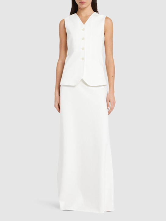 Max Mara: Chaleco de jersey de viscosa - Blanco - women_1 | Luisa Via Roma