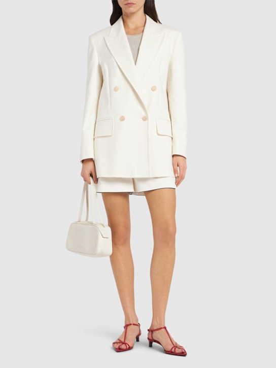 Max Mara: Suez double cotton blend blazer - ホワイト - women_1 | Luisa Via Roma