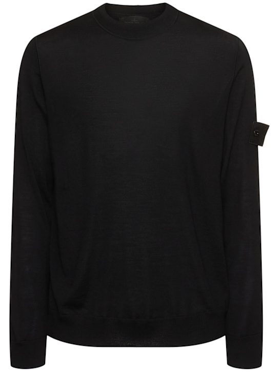 Stone Island: Ghost crewneck sweatshirt - Black - men_0 | Luisa Via Roma