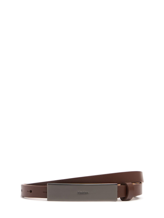 Max Mara: NewPlate 15 leather belt - Noce - women_0 | Luisa Via Roma
