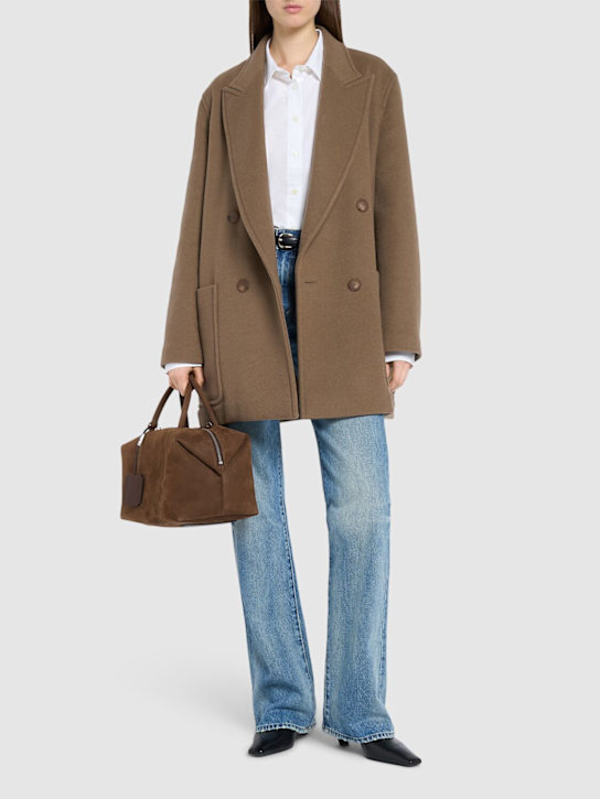 Max Mara: Deletta wool blend short coat - women_1 | Luisa Via Roma