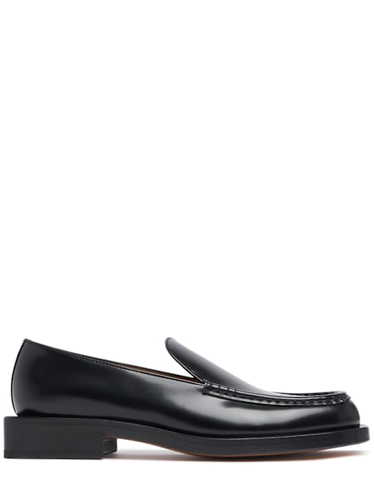 Jacquemus: Les mocassins leather loafers - Black - men_0 | Luisa Via Roma