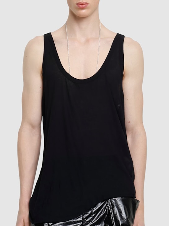 Rick Owens: Lo Cut Tank top - Black - men_2 | Luisa Via Roma