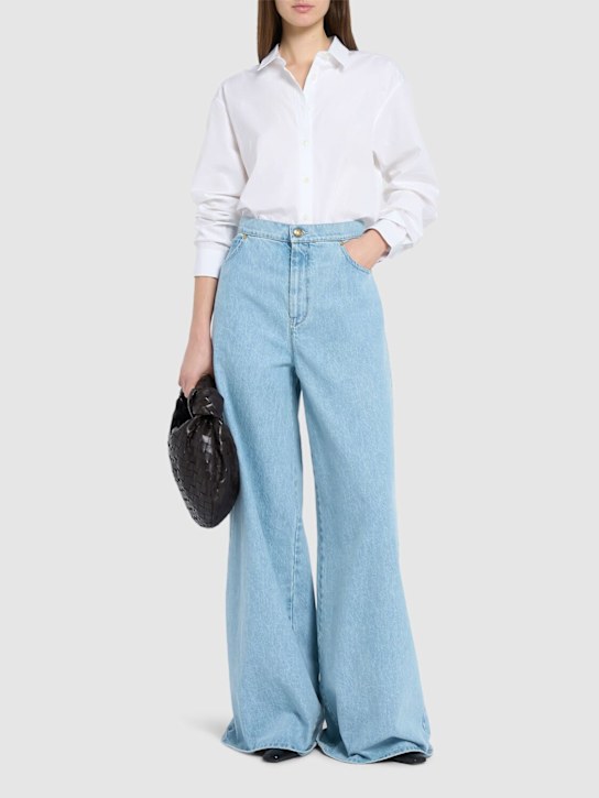 Max Mara: Affari denim wide jeans - Blue - women_1 | Luisa Via Roma