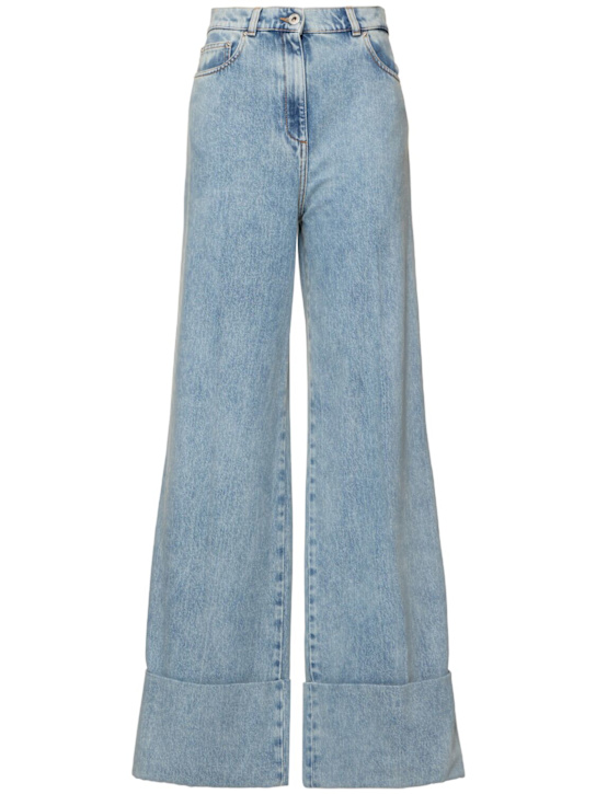 High rise denim wide jeans - Thumbnail 1