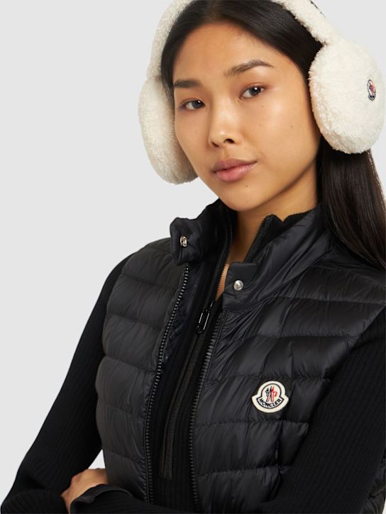 Moncler: Teddy capsule padded ear muffs - Silk White - women_1 | Luisa Via Roma