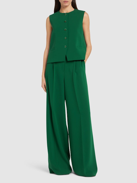 Max Mara: Denver triacetate blend cady vest - Green - women_1 | Luisa Via Roma