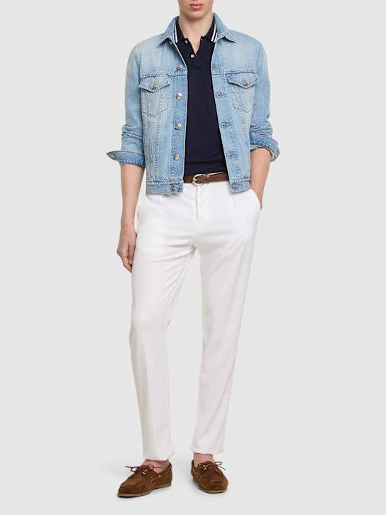 Kiton: Fluid lyocell blend jogger pants - White - men_1 | Luisa Via Roma