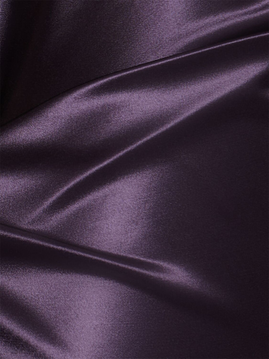 The Attico: Shiny satin open back long dress - Purple - women_4 | Luisa Via Roma