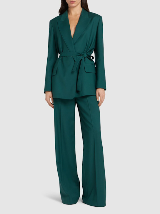 Max Mara: Talento wool blazer - Dark Green - women_1 | Luisa Via Roma